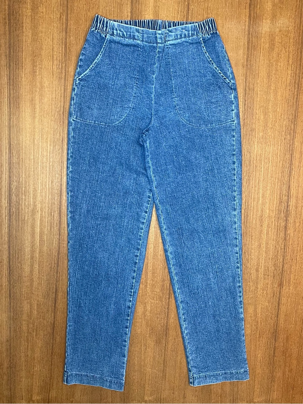 Croft & Barrow Petite Stretch Pull-On Elastic Waist Denim Mom Jeans Size 8P